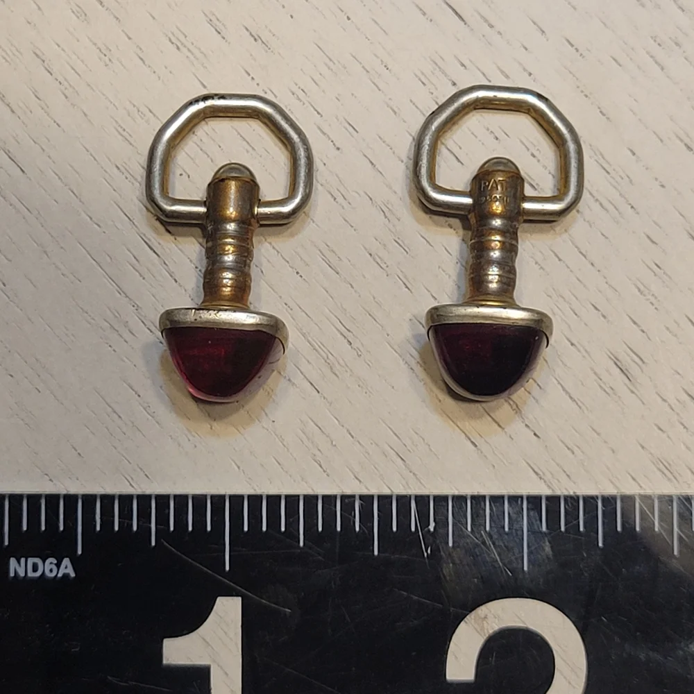 Vintage Hickok Red Glass Cufflinks Men's Accessories Gifts  For‎ Him Pastor Gift